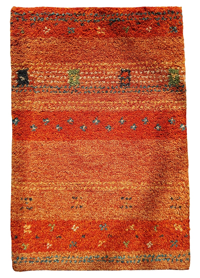 Loom Knotted Wool Orange Gabbeh