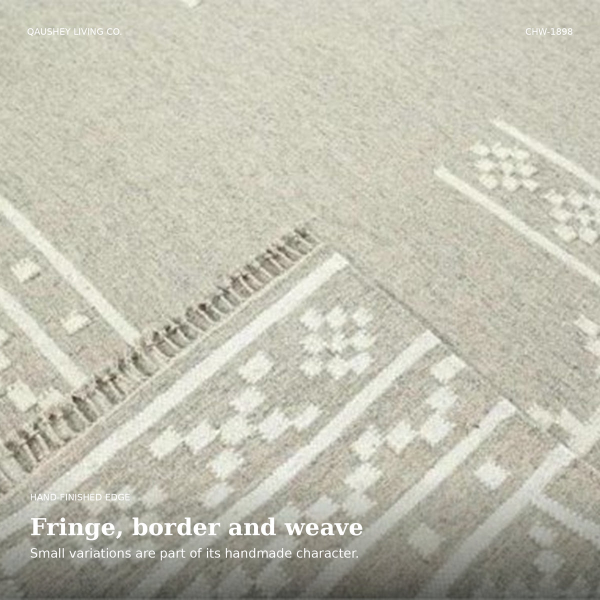 Dvara Wool & Cotton Kilim Rug – Geometric Border in Sage or Ochre