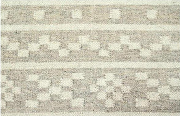 Dvara Wool & Cotton Kilim Rug – Geometric Border in Sage or Ochre