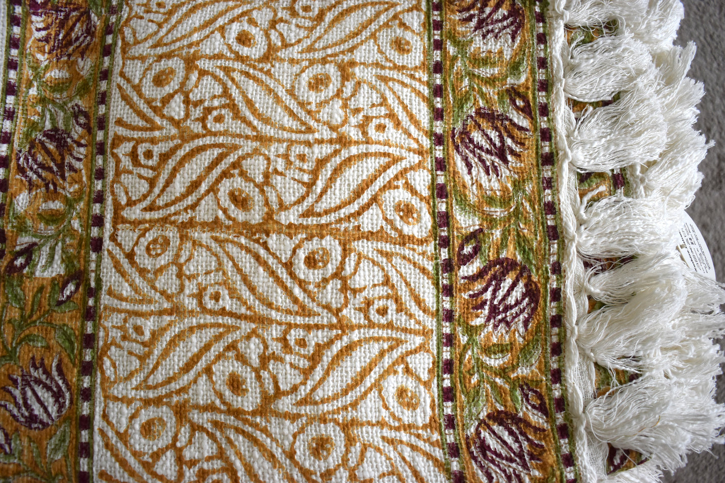 Handblock Printed Throw with Slub Cotton
