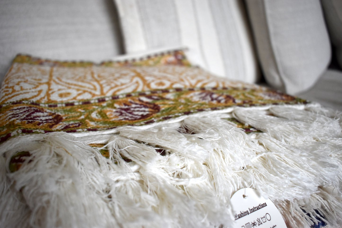 Handblock Printed Throw with Slub Cotton