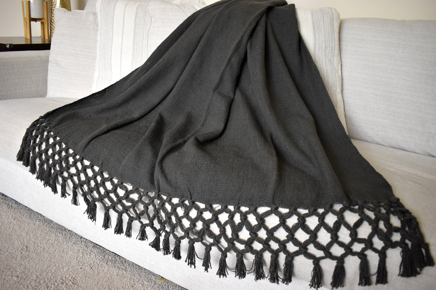 Slub Cotton Plain Throw