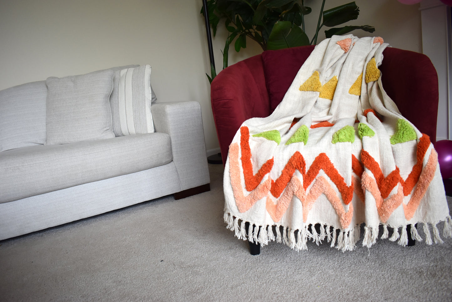 Slub Cotton Tufted Throw