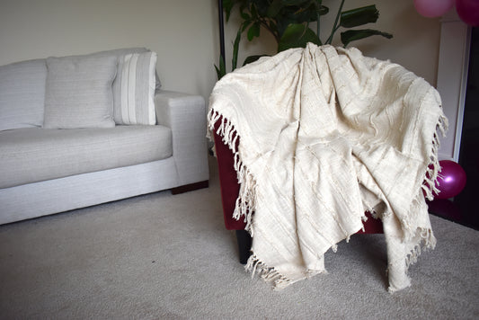 Slub Cotton Tufted Throw