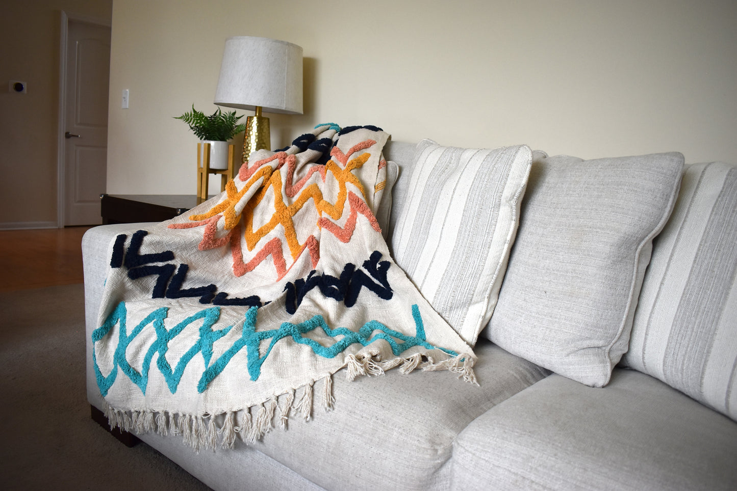 Slub Cotton Tufted Throw
