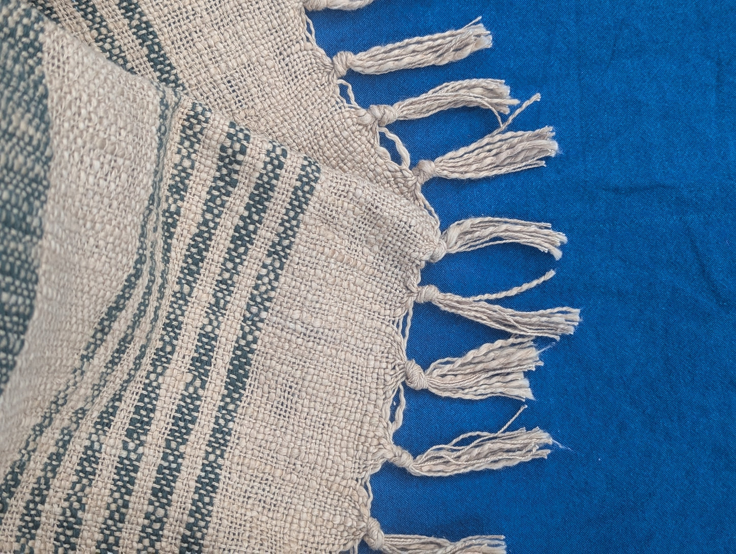 Green Stripes Slub Cotton Throw