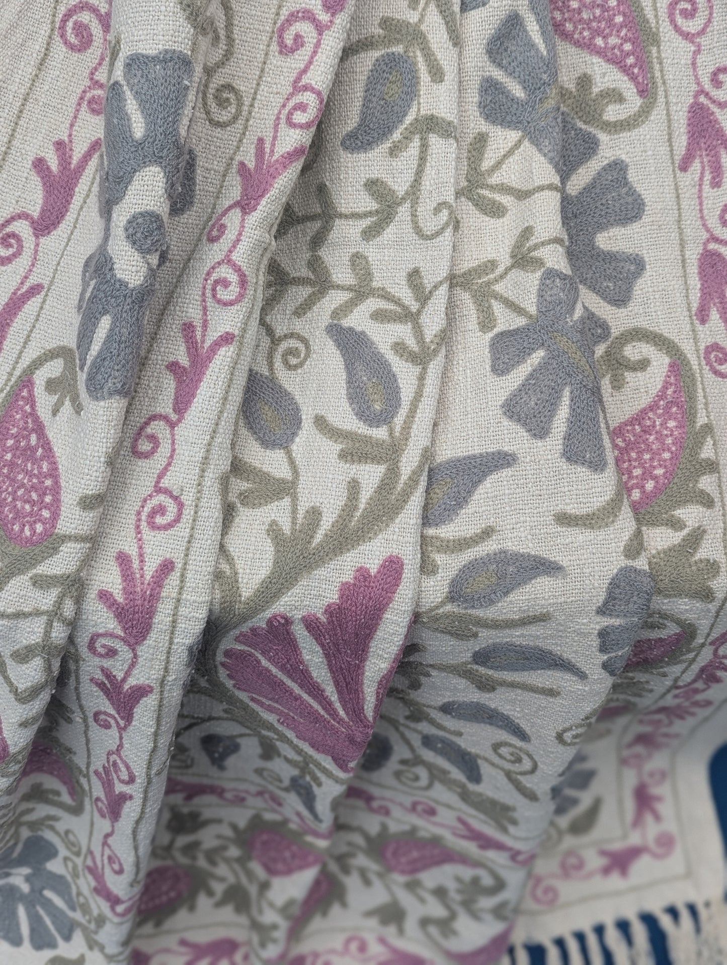 Slub Cotton Embroidered Throw