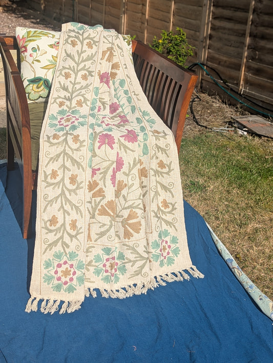 Slub Cotton Embroidered Throw