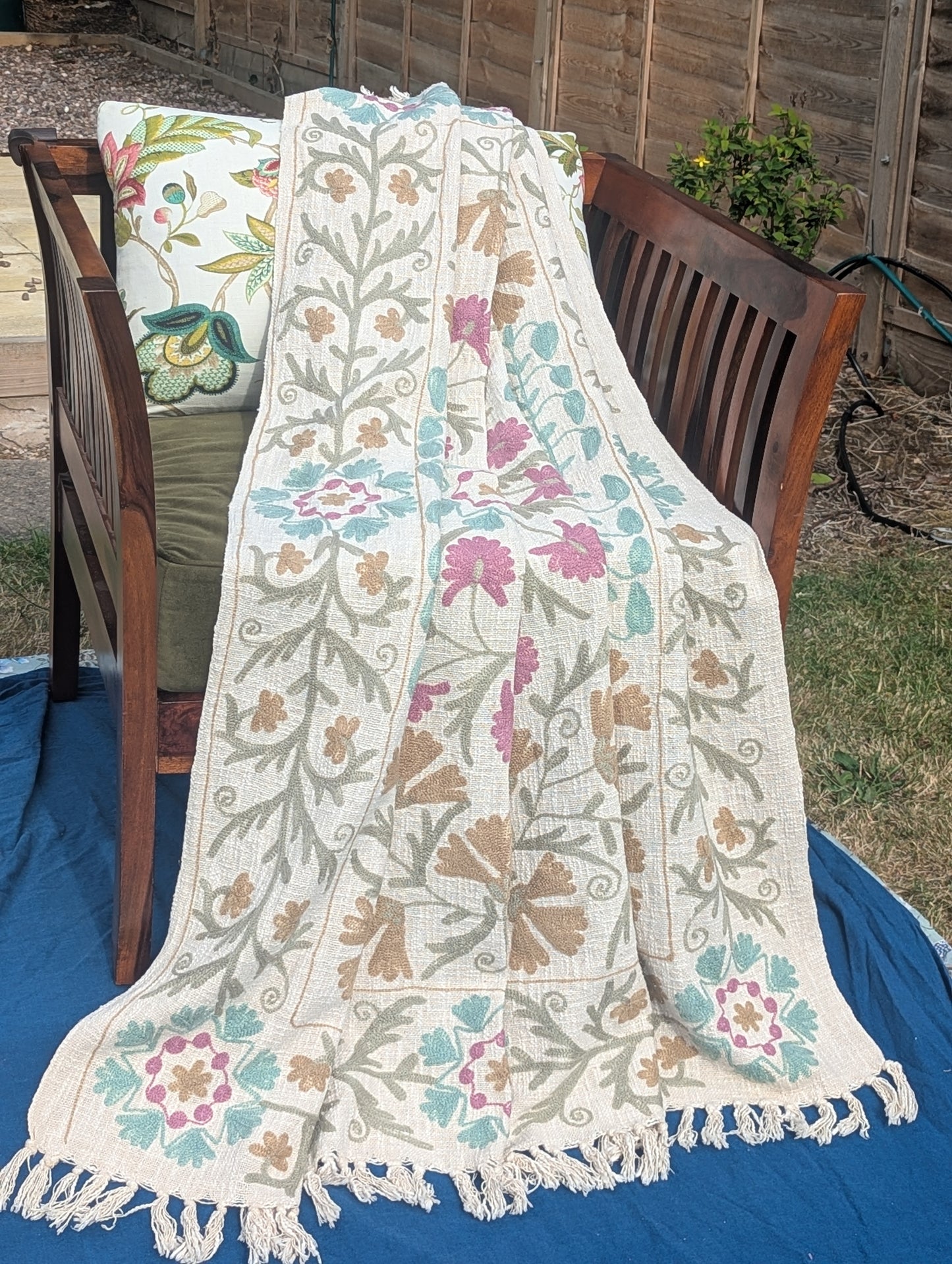 Slub Cotton Embroidered Throw
