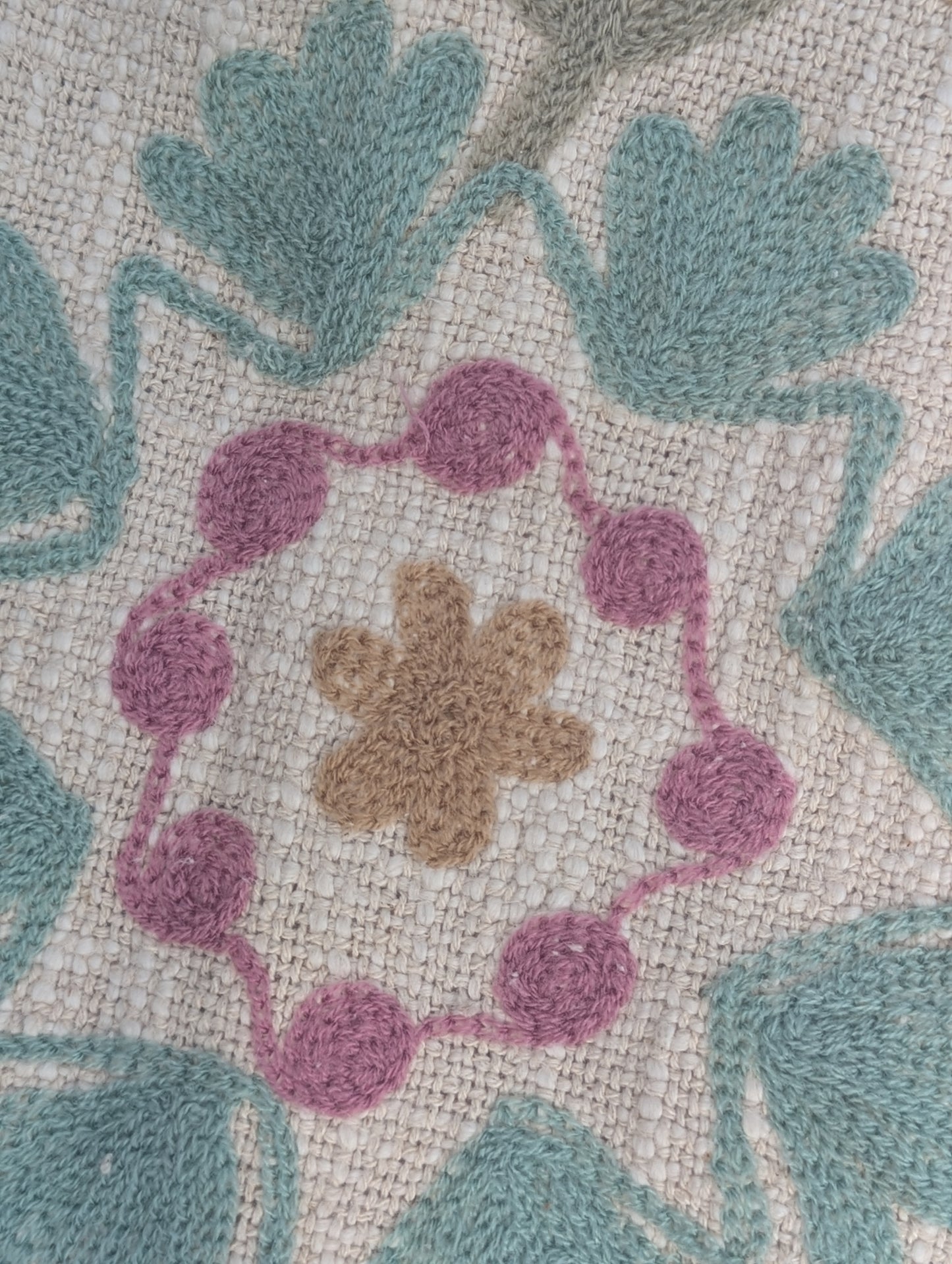 Slub Cotton Embroidered Throw