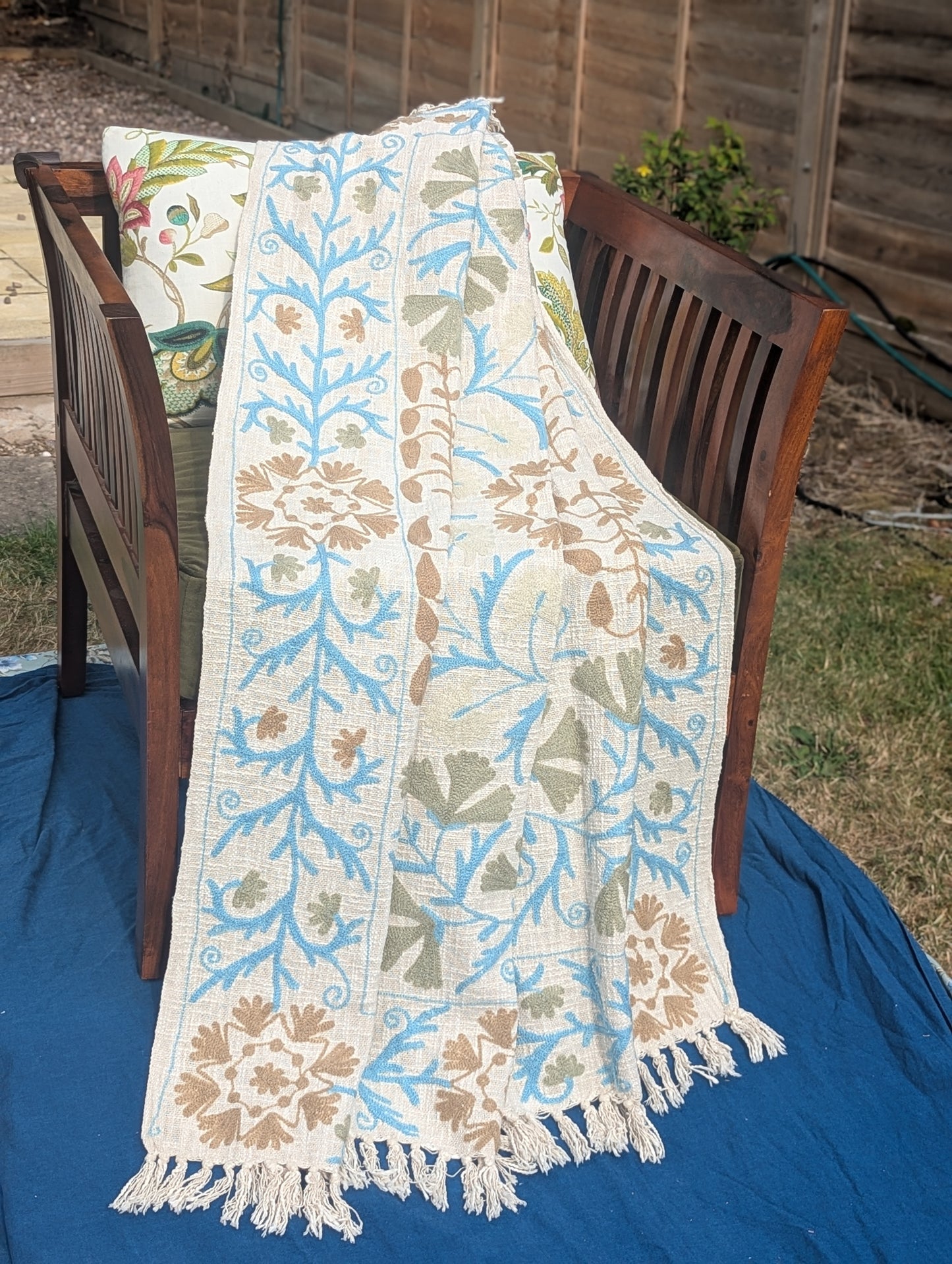 Slub Cotton Embroidered Throw