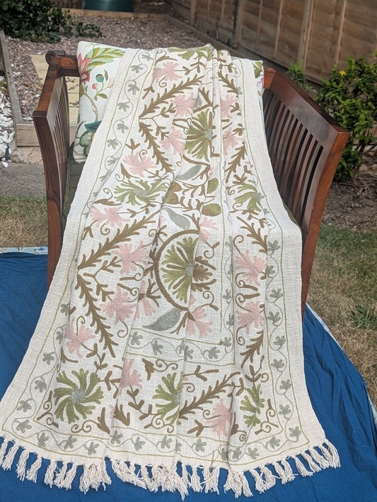 Slub Cotton Embroidered Throw