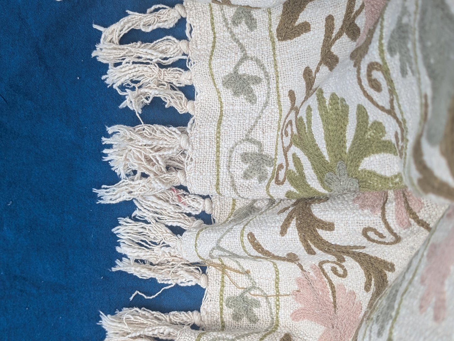 Slub Cotton Embroidered Throw