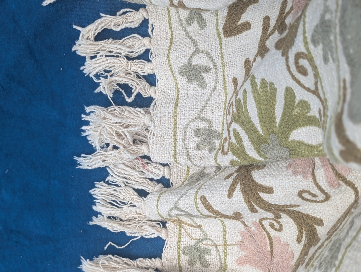 Slub Cotton Embroidered Throw