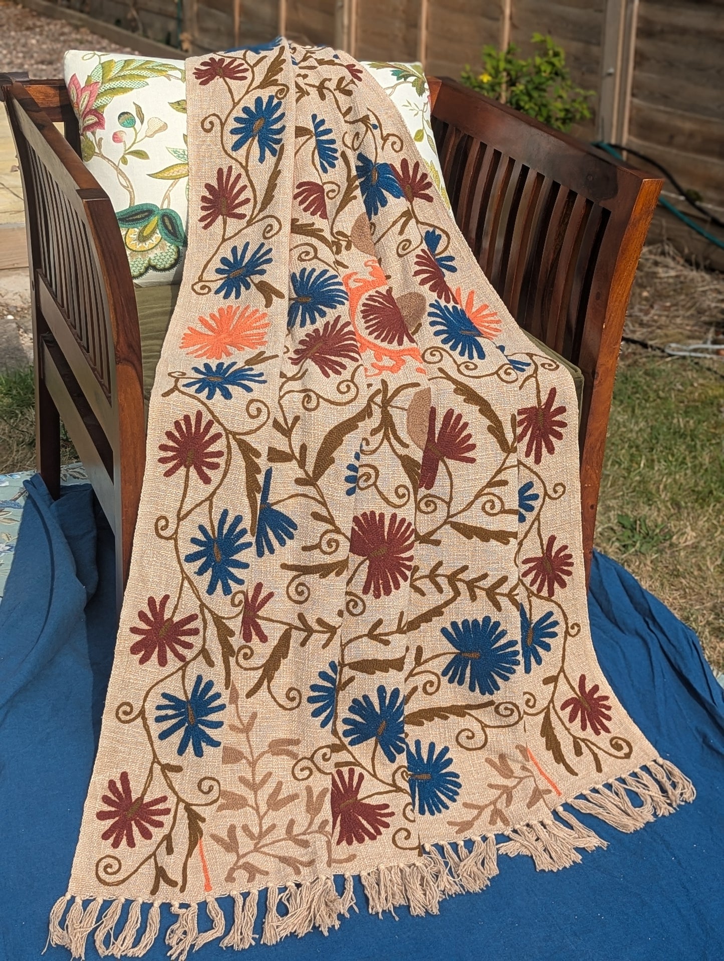 Slub Cotton Embroidered Throw