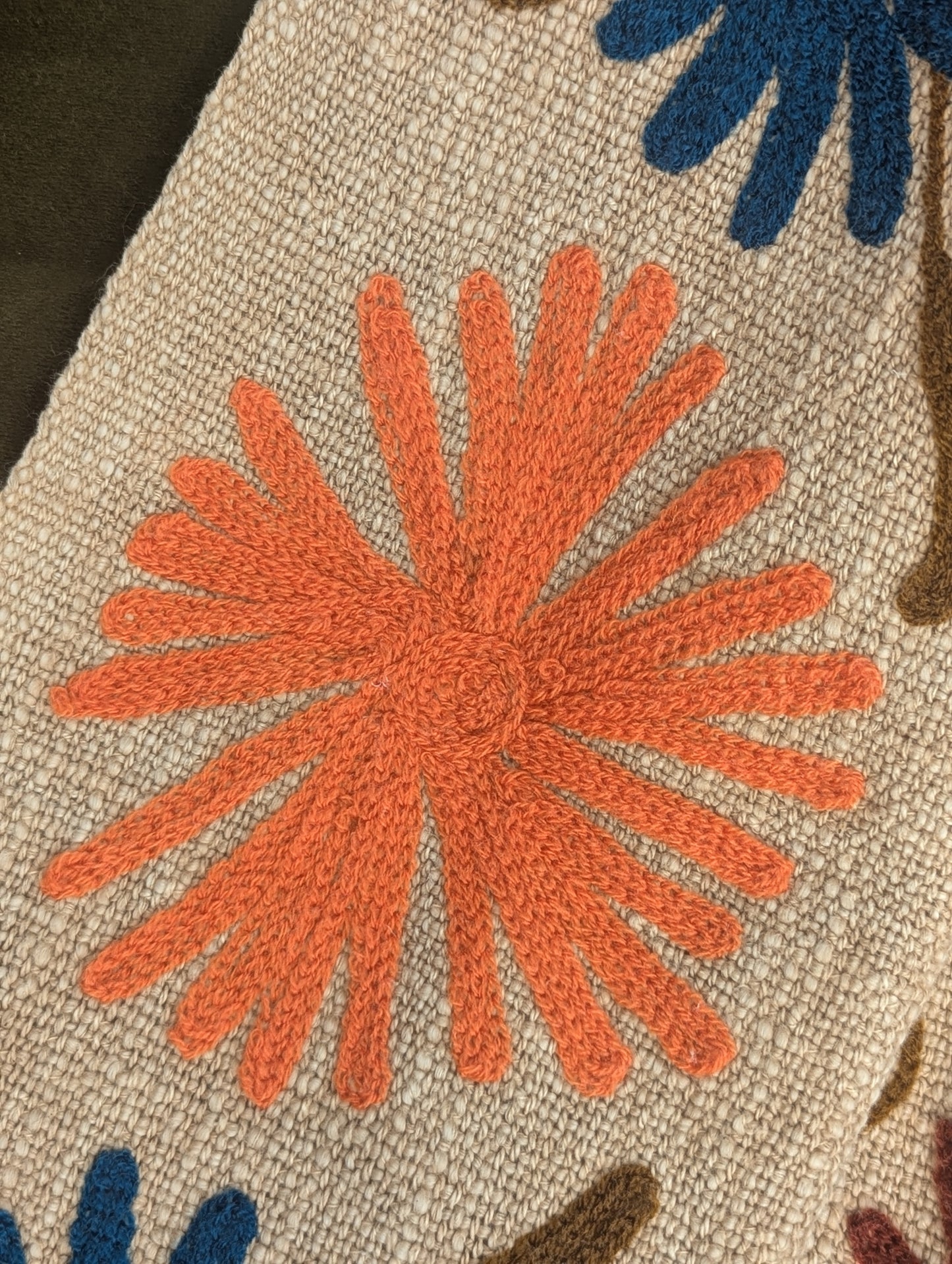 Slub Cotton Embroidered Throw