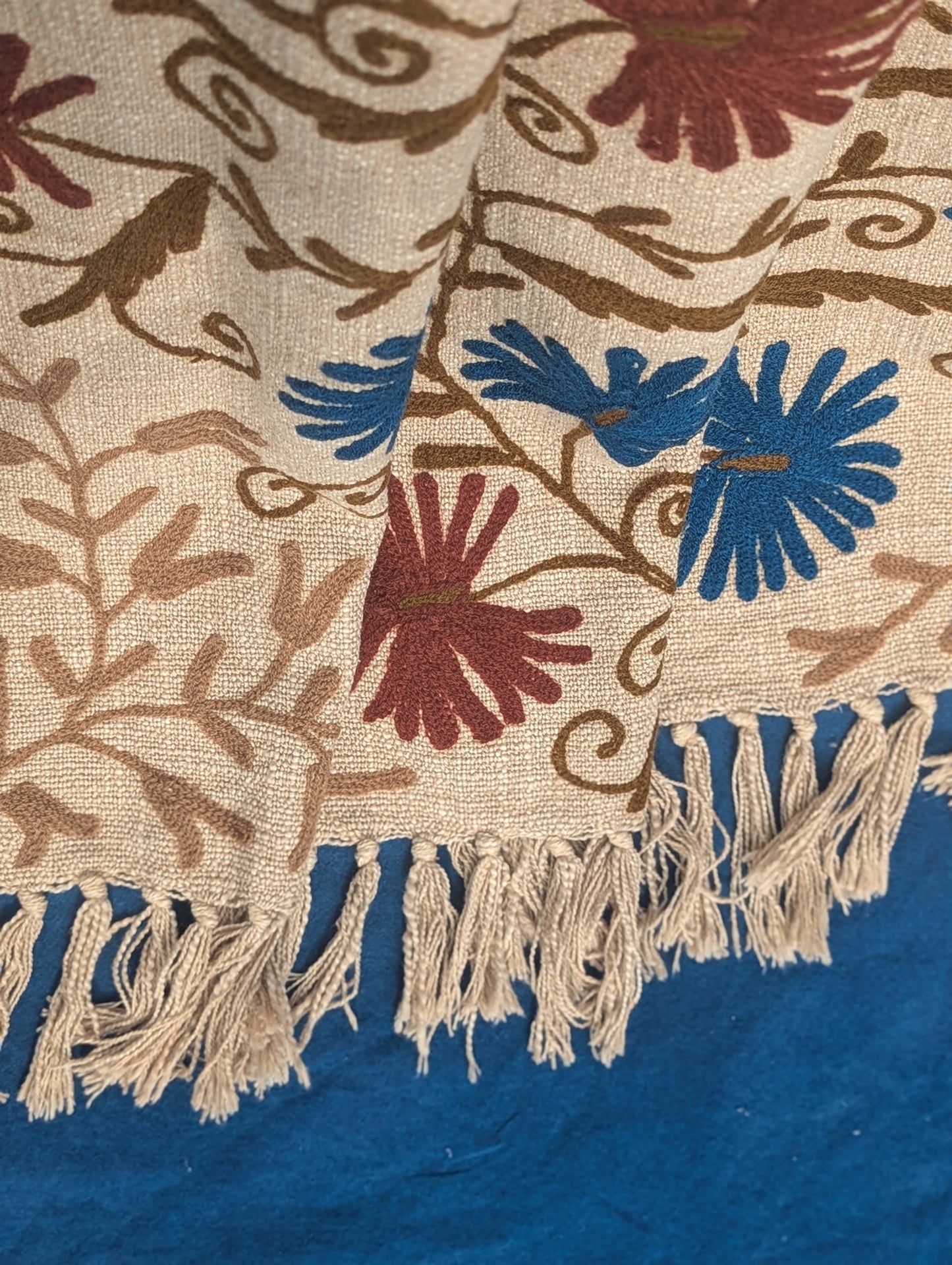 Slub Cotton Embroidered Throw