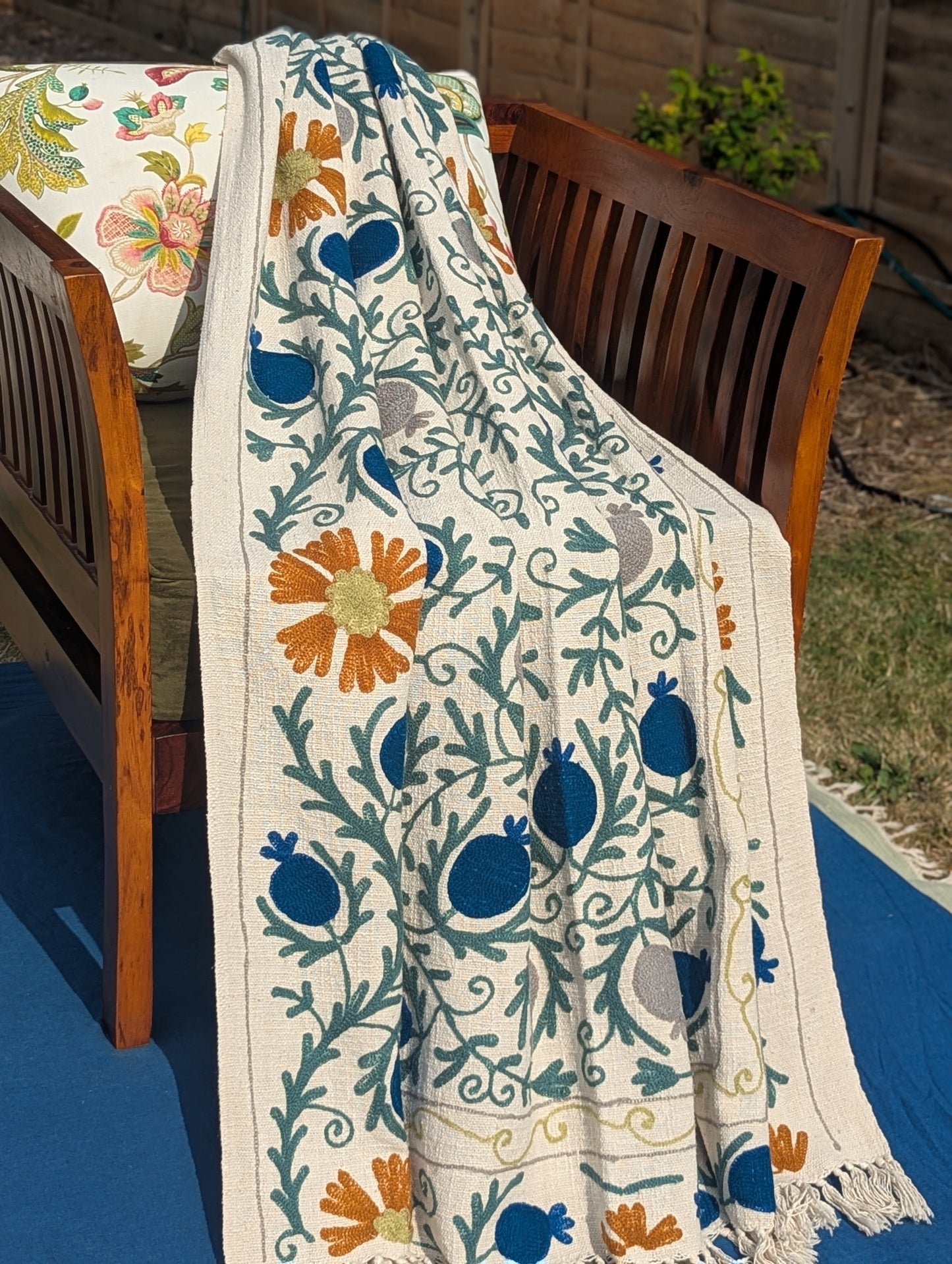 Slub Cotton Embroidered Throw