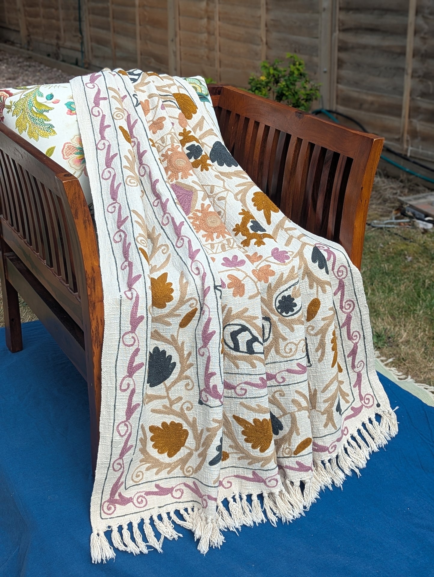 Slub Cotton Embroidered Throw