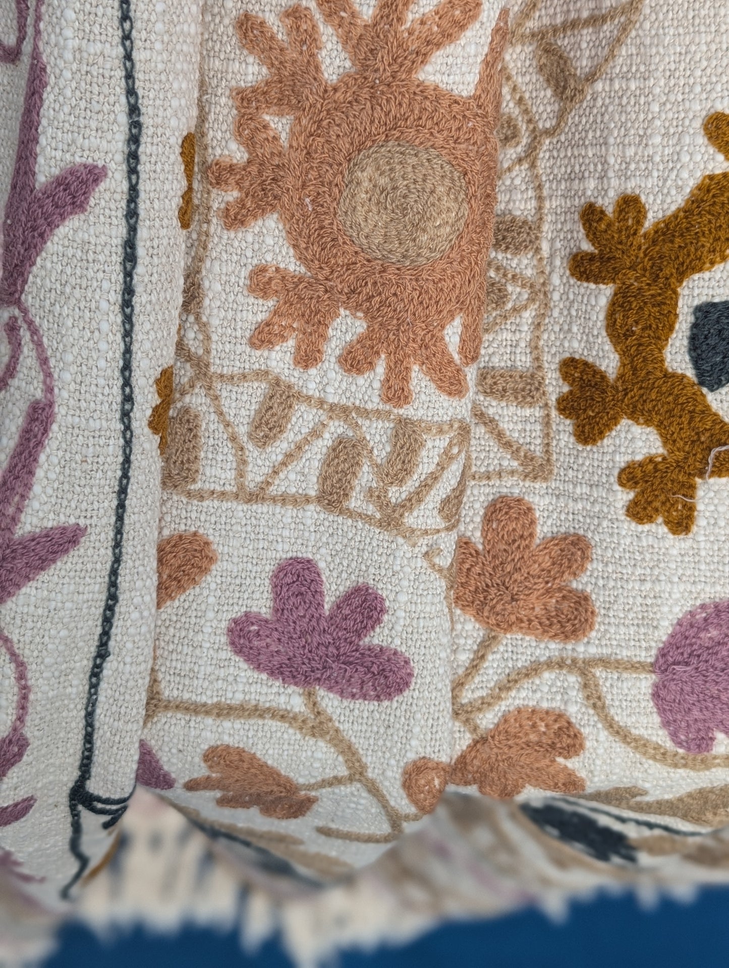 Slub Cotton Embroidered Throw