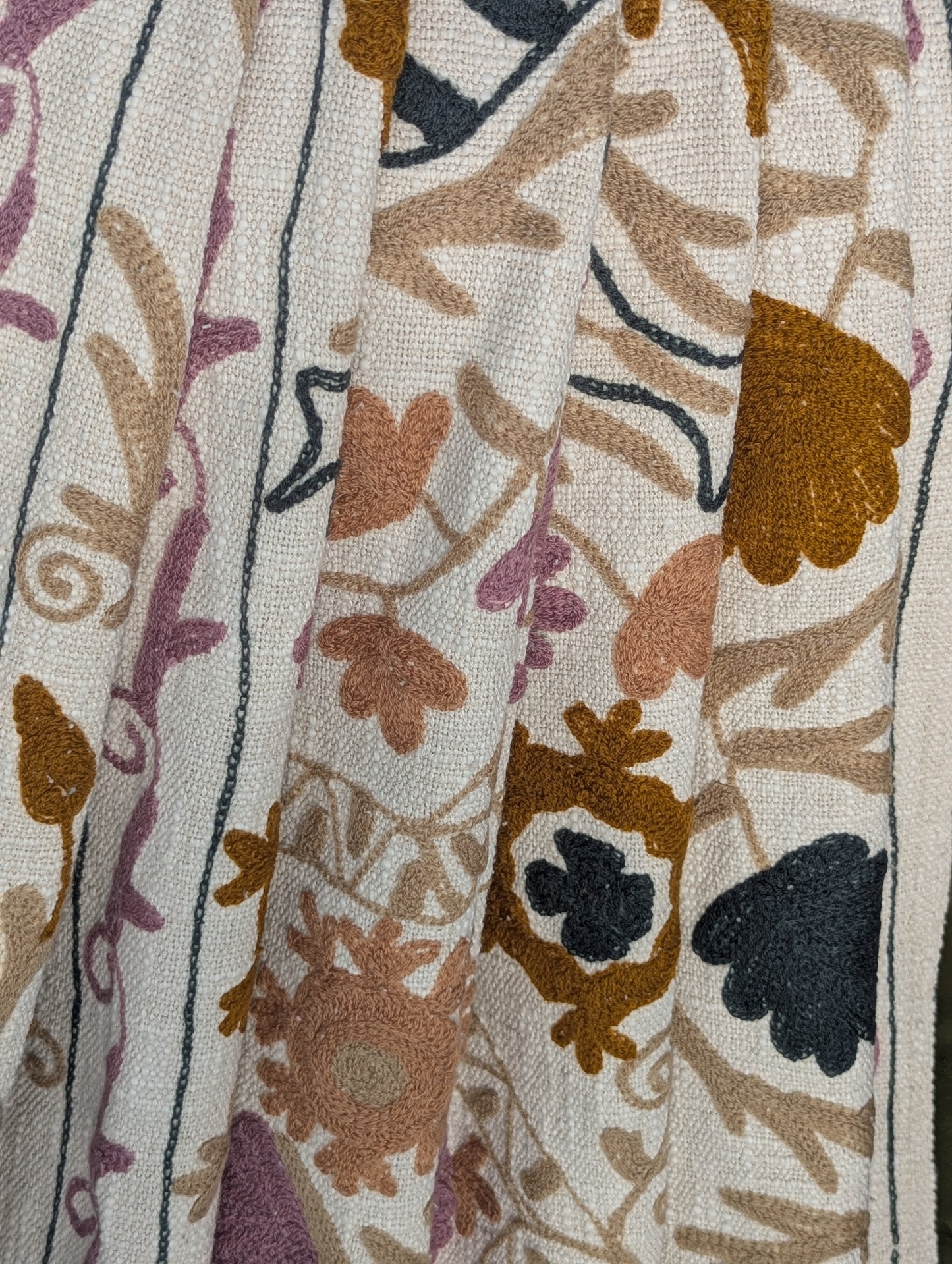 Slub Cotton Embroidered Throw