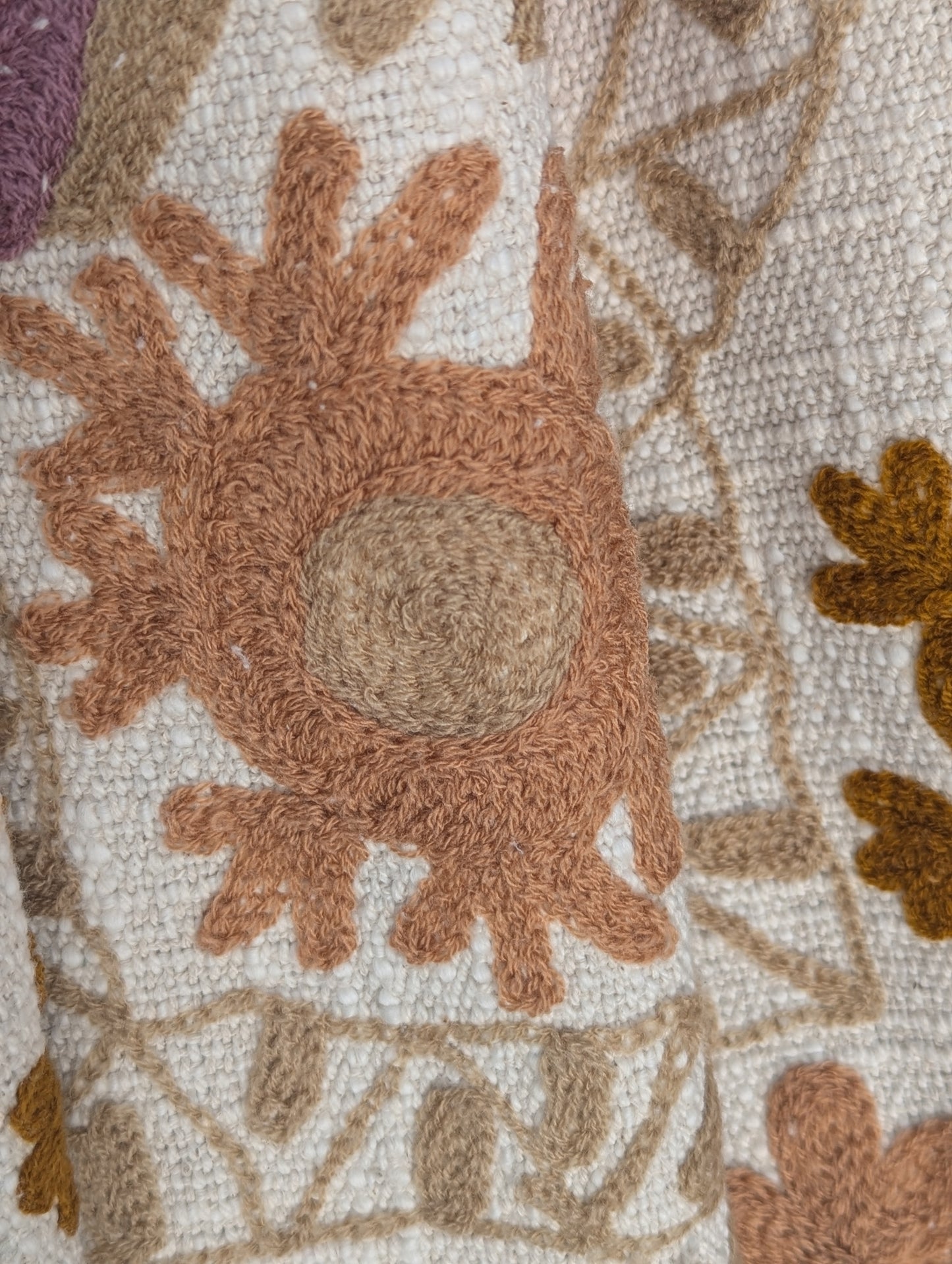 Slub Cotton Embroidered Throw