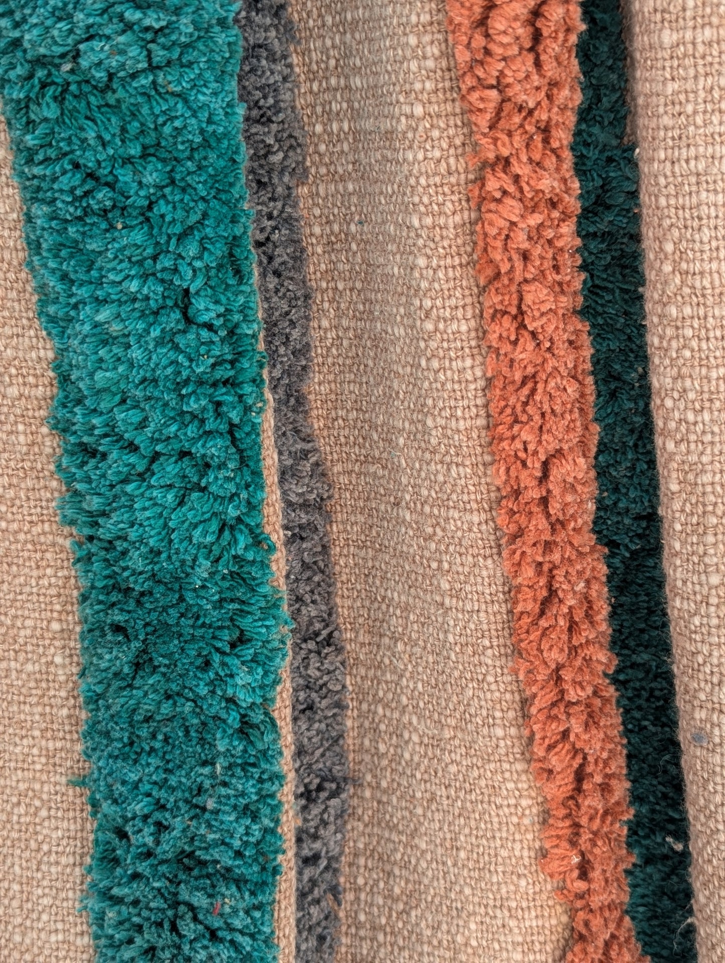 Slub Cotton Tufted Throw - Grey Orange
