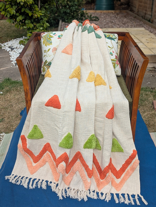 Slub Cotton Tufted Throw