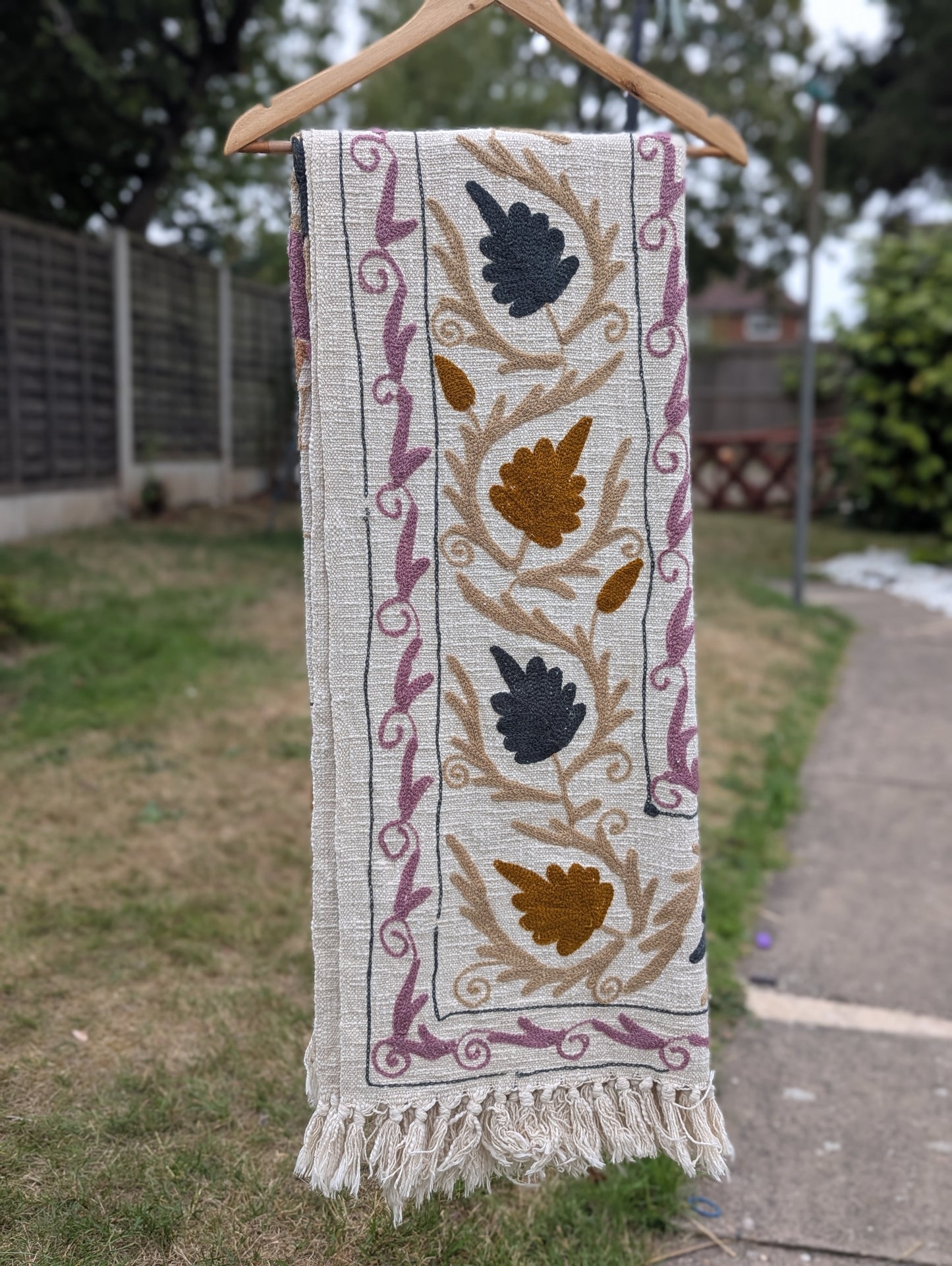Slub Cotton Embroidered Throw