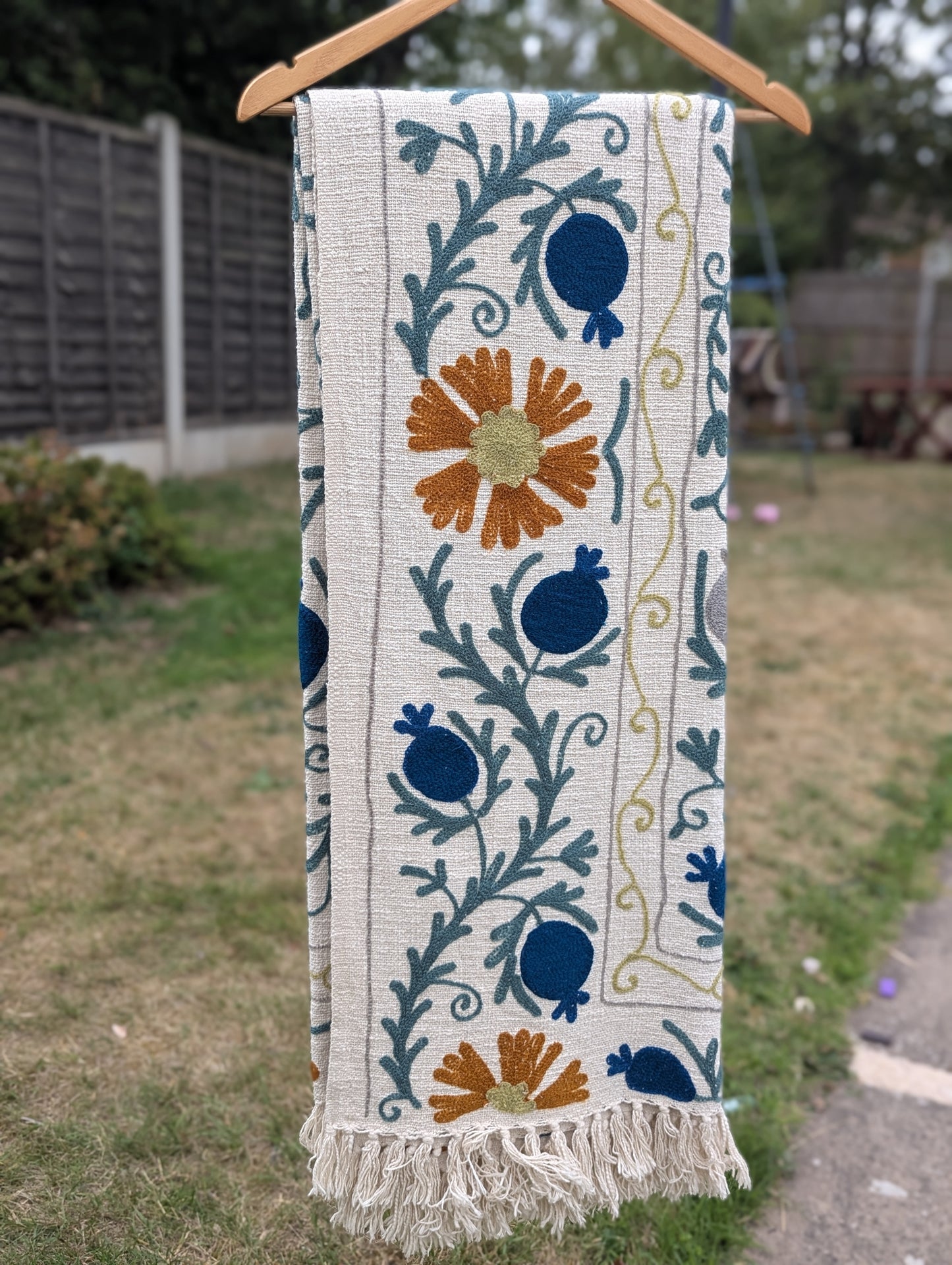 Slub Cotton Embroidered Throw