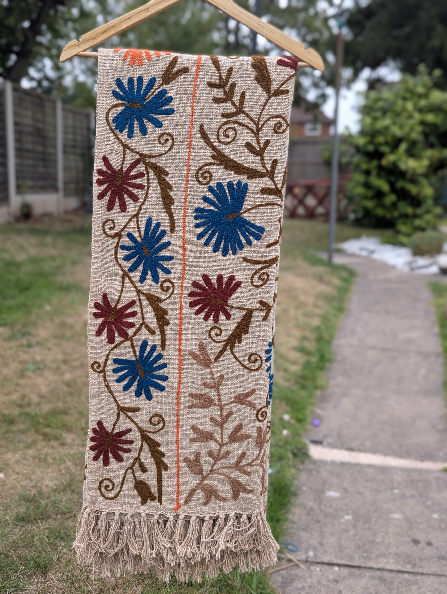 Slub Cotton Embroidered Throw