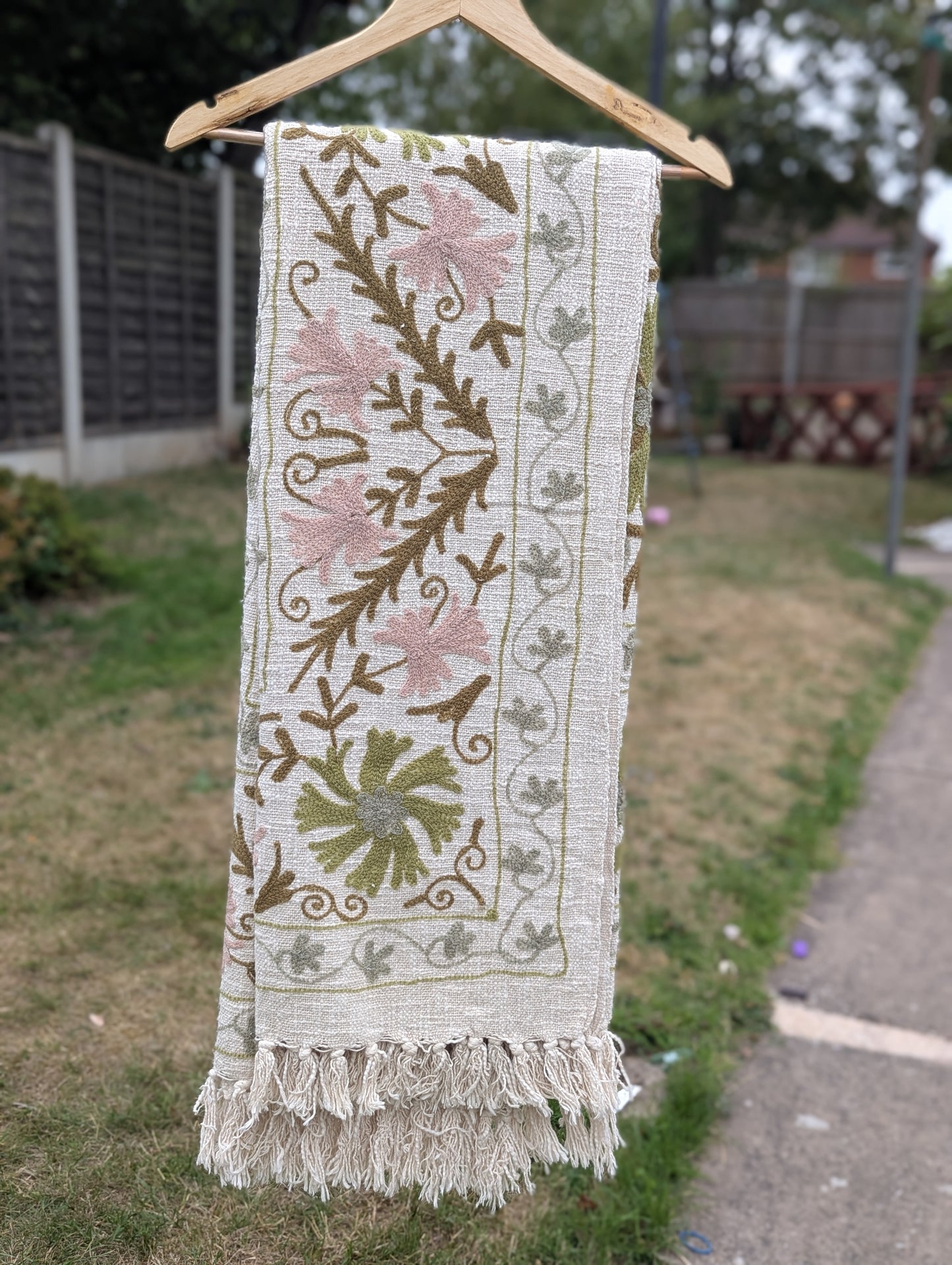 Slub Cotton Embroidered Throw
