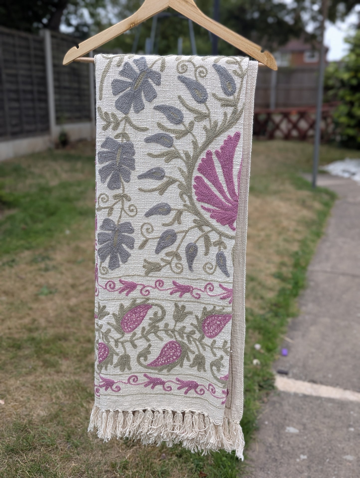 Slub Cotton Embroidered Throw