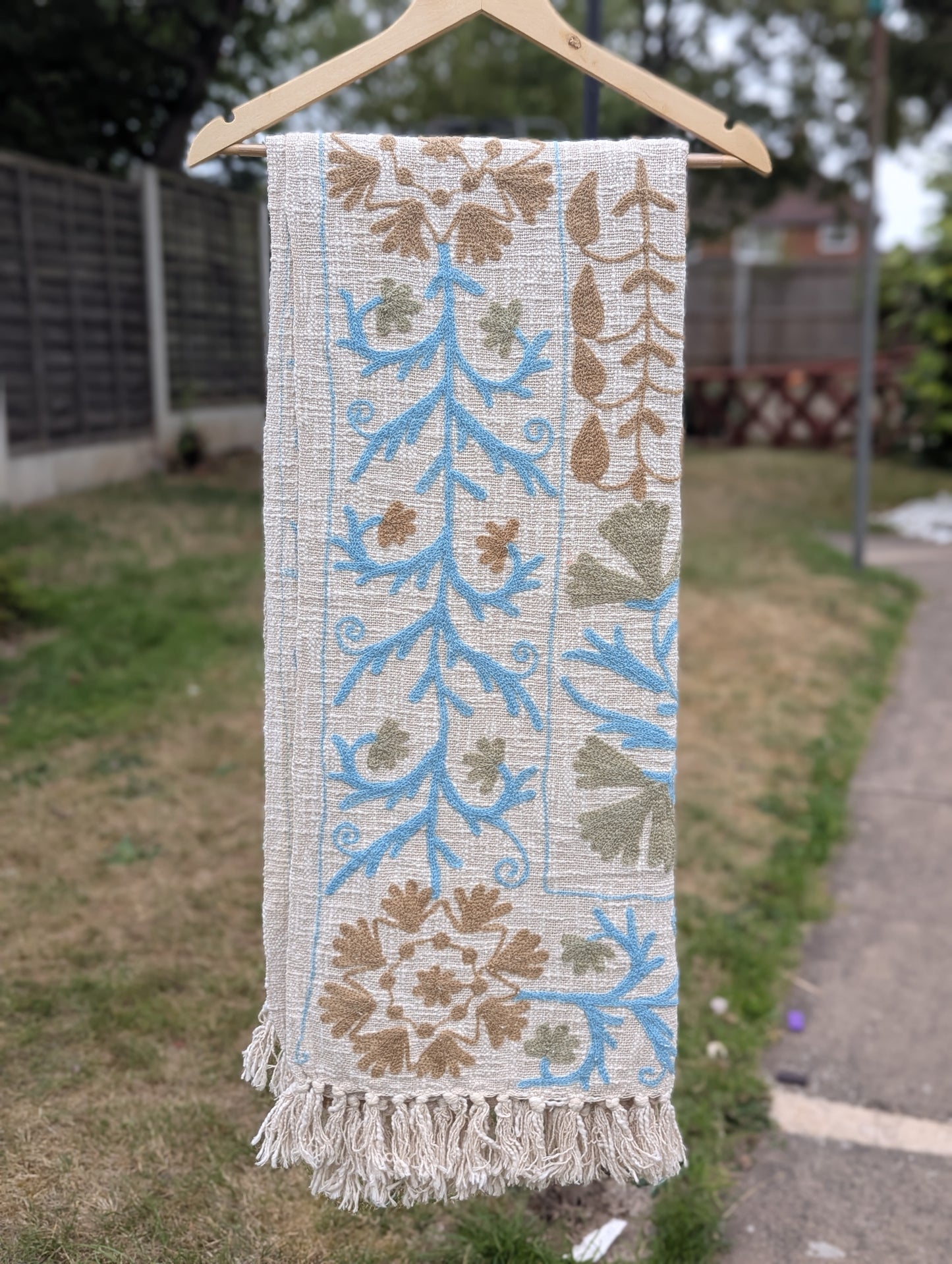 Slub Cotton Embroidered Throw