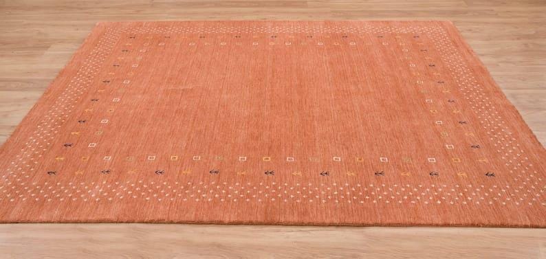 Loom Knotted Wool Orange Gabbeh2