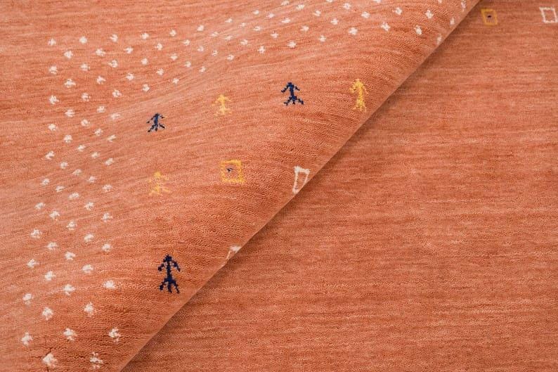 Loom Knotted Wool Orange Gabbeh2