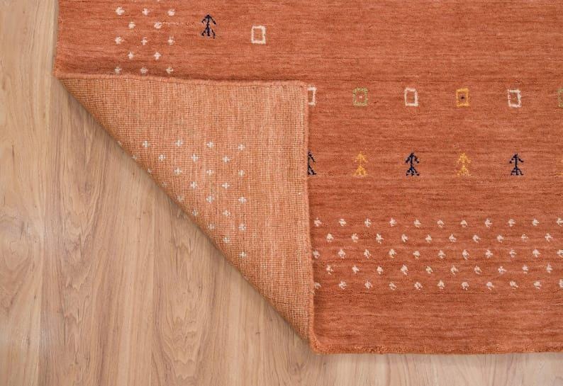 Loom Knotted Wool Orange Gabbeh2
