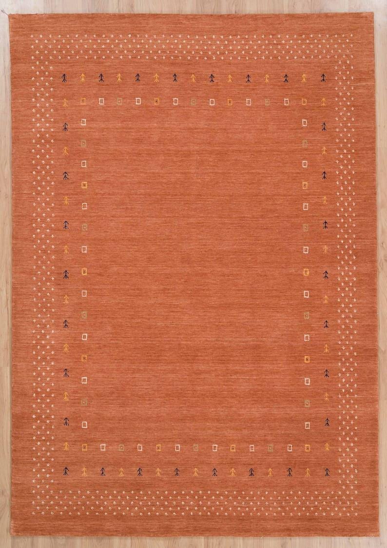 Loom Knotted Wool Orange Gabbeh2