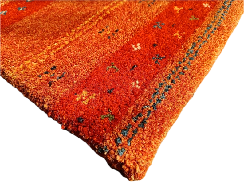 Loom Knotted Wool Orange Gabbeh